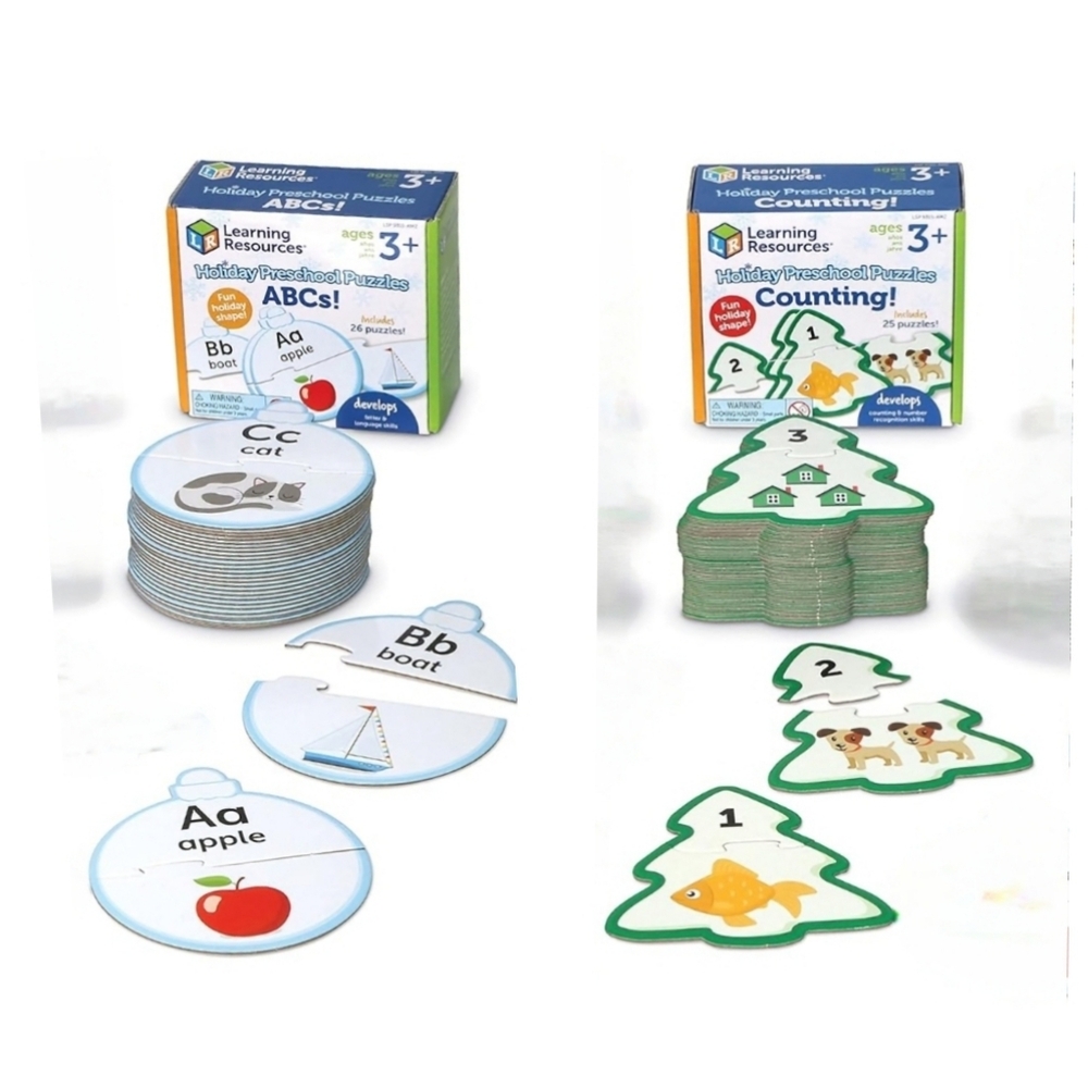 NEW Learning Resources Puzzle Packs~Set of 2: ABCs and Counting